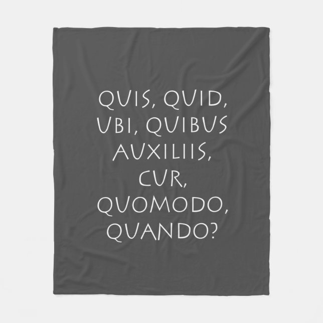 Quis Quid Ubi Quibus Auxiliis Cur Quomodo Quando Fleecedecke (Vorderseite)