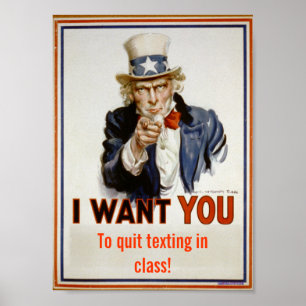 "Quit simsen in der Klasse" Klassenzimmer-Plakat Poster