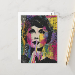 Quite Mixed Media Collage Postkarte