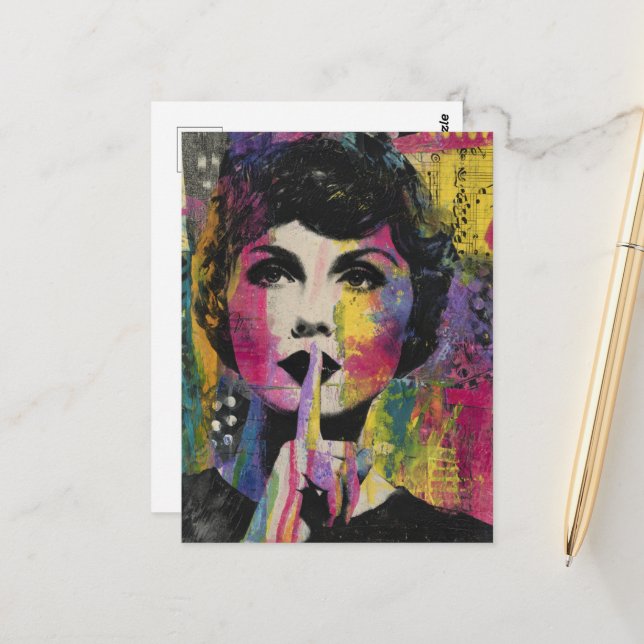 Quite Mixed Media Collage Postkarte (Vorderseite/Rückseite Beispiel)