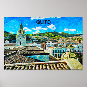 Quito Ecuador City Illustration Poster