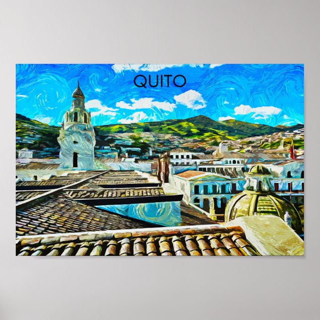 Quito Ecuador City Illustration Poster (Vorne)