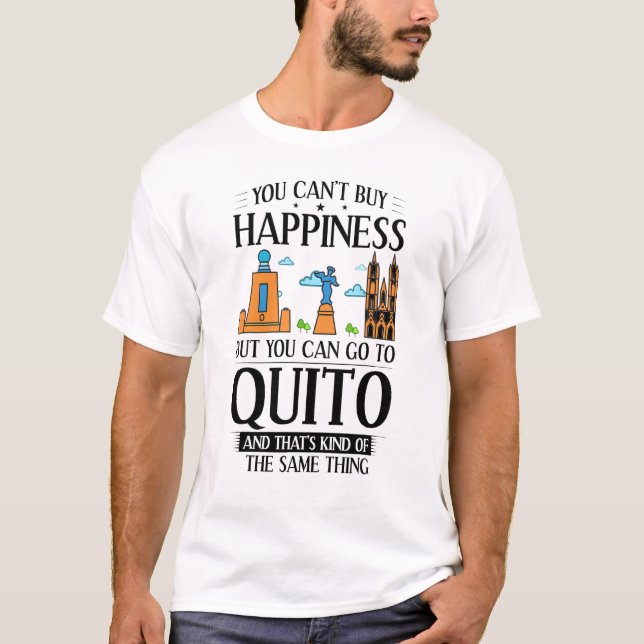 Quito Ecuador City Skyline Karte Reise 5 T-Shirt (Vorderseite)