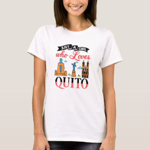 Quito Ecuador City Skyline Karte Reise 6 T-Shirt