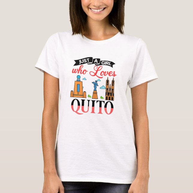Quito Ecuador City Skyline Karte Reise 6 T-Shirt (Vorderseite)