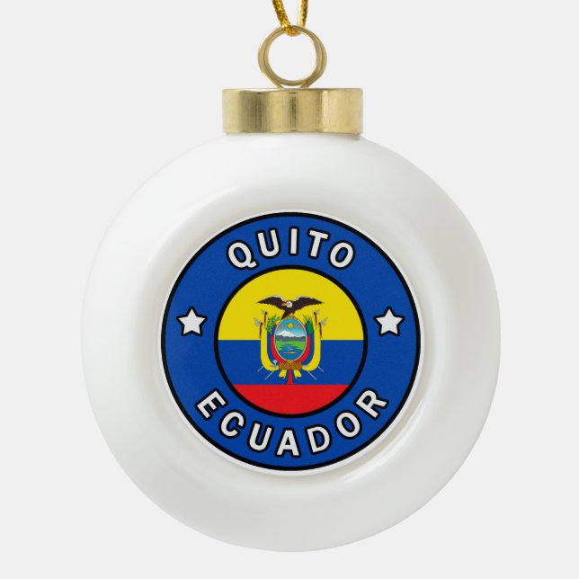 Quito Ecuador Keramik Kugel-Ornament (Vorderseite)