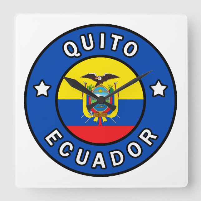 Quito Ecuador Quadratische Wanduhr (Vorderseite)