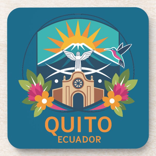 Quito Ecuador Südamerika Getränkeuntersetzer (Vorderseite)