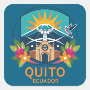 Quito Ecuador Südamerika Quadratischer Aufkleber