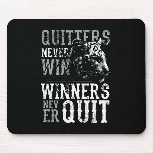 Quitts nie gewinnen mit Tiger Black Mouse Pad Mousepad (Vorne)