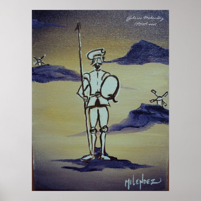 Quixote Stehend Tal Poster (Vorne)