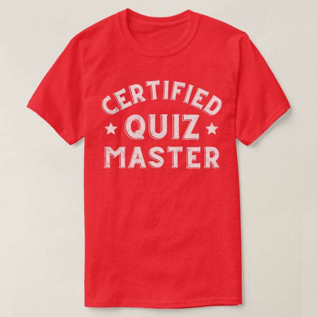 Quiz Master Pub Quiz Quiz Nacht zertifiziert T-Shirt (Design vorne)