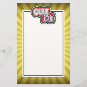 Quiz Night Trivia Party Gelber Sonnenbrand Briefpapier