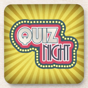 Quiz Night Trivia Party Gelber Sonnenbrand Getränkeuntersetzer