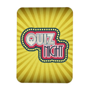 Quiz Night Trivia Party Gelber Sonnenbrand Magnet
