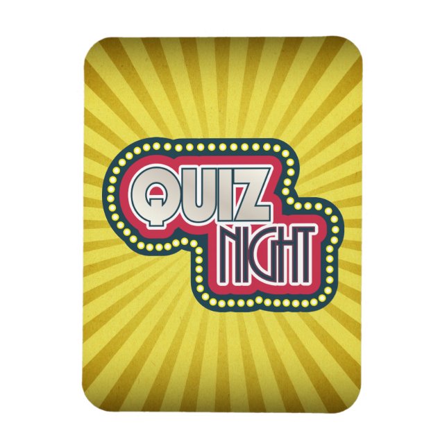 Quiz Night Trivia Party Gelber Sonnenbrand Magnet (Vertikal)