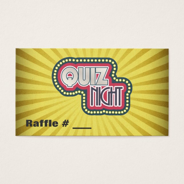 Quiz Night Trivia Party Raffle Ticket (Vorderseite)