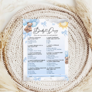 Quiz-Spielkarte für Babydusche