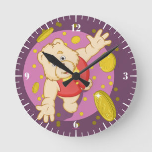 Quizzy Bear Runde Wanduhr