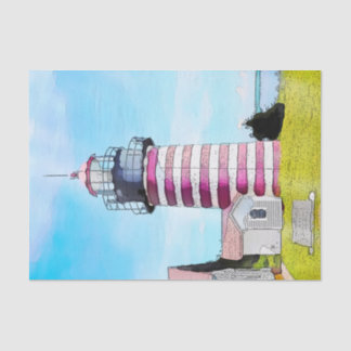Quoddy Lighthouse Watercolor Decoupage Seidenpapier