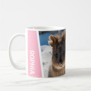 Quokka am Strand Australien Süßes Tierfoto Kaffeetasse