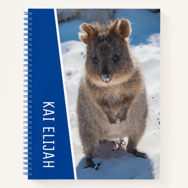 Quokka Australia Personalisiert Blue Kids Notizbuch (Vorderseite)