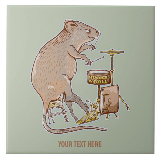Quokka Australian Animal Drummer Fliese (Vorderseite)
