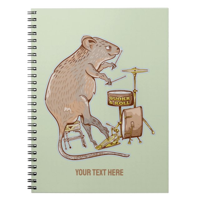 Quokka Australian Animal Drummer Notizblock (Vorderseite)