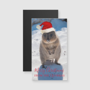 Quokka Australien Frohe Weihnachten Magnetkarte