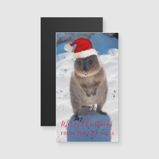 Quokka Australien Frohe Weihnachten Magnetkarte (Vorne/Hinten)