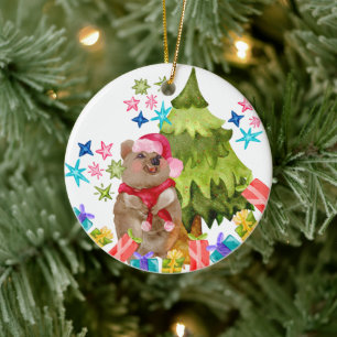 Quokka Christmas Keramik Ornament