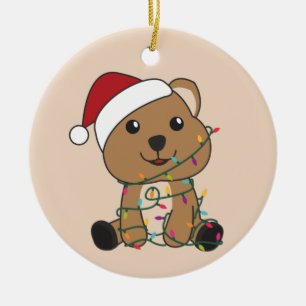 Quokka Christmas Snow Winter Animals Quokkas Adult Keramik Ornament
