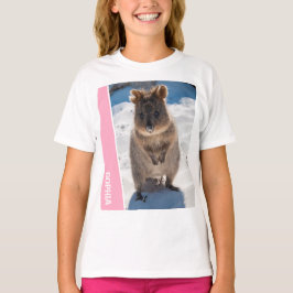 Quokka Cute Animal on the Beach Australia Pink T-Shirt