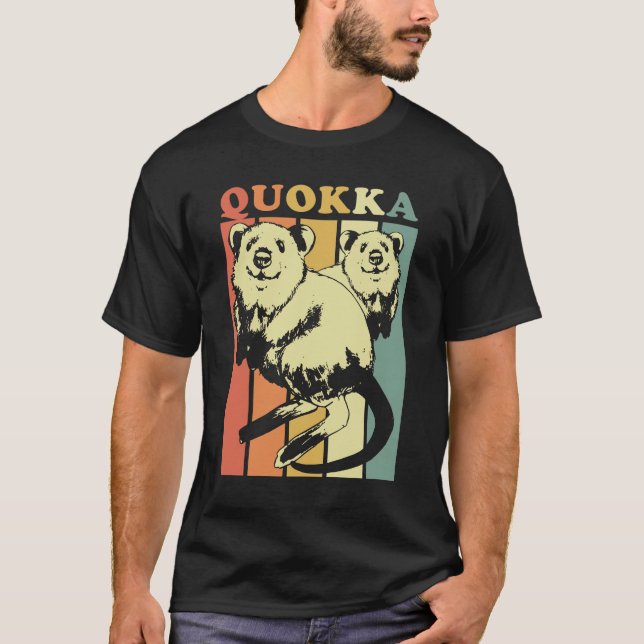 Quokka Gestreift T-Shirt (Vorderseite)