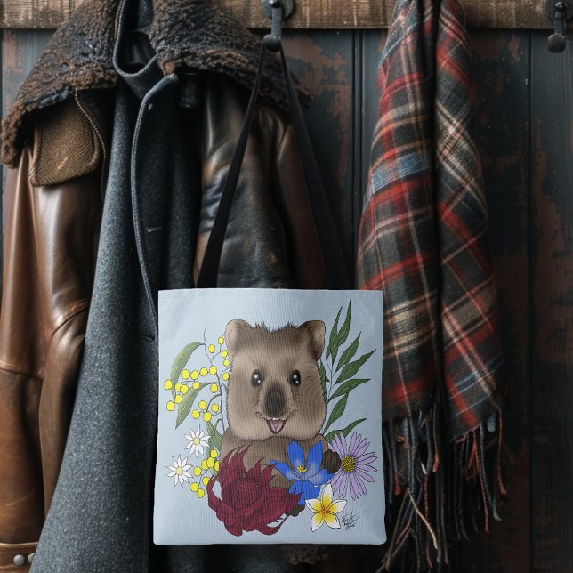 Quokka Glücklich Australien Floral Blau (Von Creator hochgeladen)