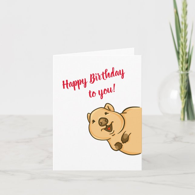 Quokka Grußkarte, Geburtstag Karte (Vorderseite)