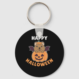 Quokka Happy Halloween Pumpkin Bat Kostüm Schlüsselanhänger
