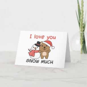 Quokka I Liebe Sie Schnee viel Schneemann Pub Feiertagskarte