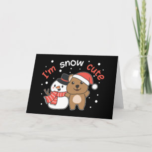 Quokka I'm Snow Niedlich Snowman Snow Pun Feiertagskarte