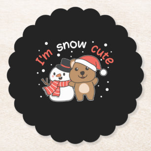 Quokka I'm Snow Niedlich Snowman Snow Pun Untersetzer