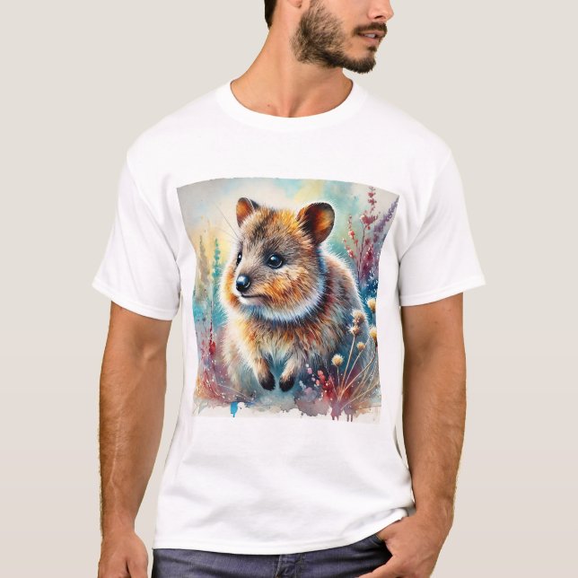 Quokka in a Vibrant Dreamscape 210824AREF143 - Wat T-Shirt (Vorderseite)