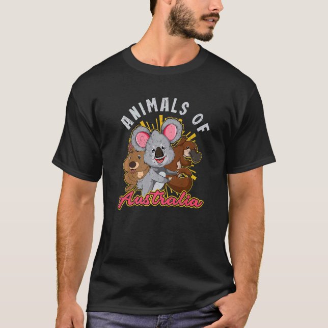 Quokka Koala Platypus Aussie Australische Tiere T-Shirt (Vorderseite)