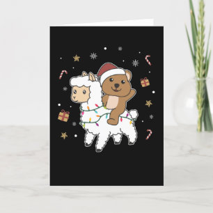 Quokka Llama Christmas Snow Winter Animals Feiertagskarte