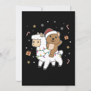 Quokka Llama Weihnachtsschnee Wintertiere Feiertagskarte