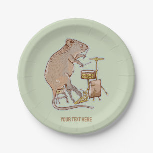 Quokka Playing Drums Pappteller