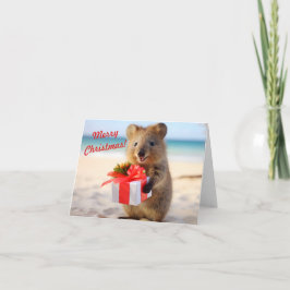 Quokka Selfie am Strand - Weihnachten Karte