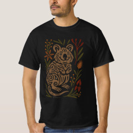 Quokka Tribal Wildlife Illustration T-Shirt