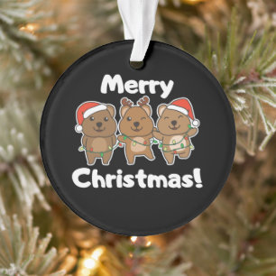 Quokka Weihnachten Niedlich Quokka Frohe Weihnacht Ornament