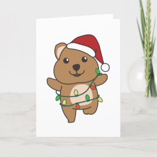 Quokka Weihnachts-Wintertiere Quokkas Feiertagskarte
