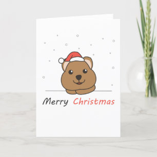 Quokka Weihnachtsschnee Wintertiere Quokkas Feiertagskarte